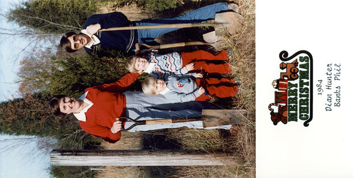 We all go hunting for the perfect Christmas tree, which is later replanted in backyard.