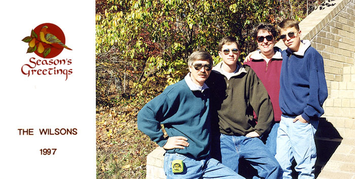 Standing off our front porch, a quartet of cool dudes!