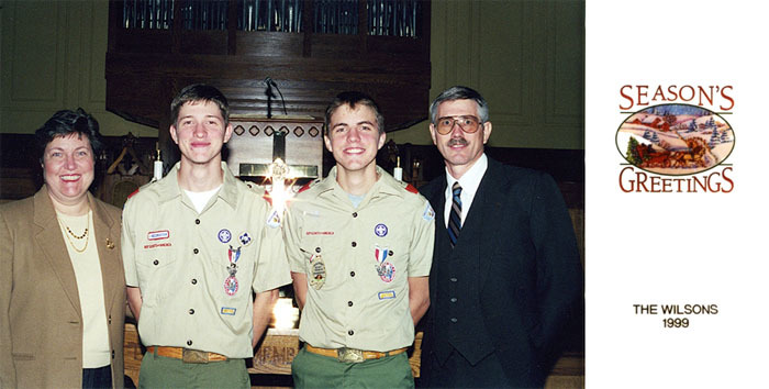 Hunter joins Banks as second Eagle Scout in the family; picture taken in our church, Central Steele Creek Presbyterian Church.